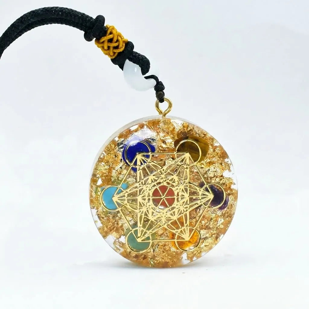 Aether Piezoelectric Seven-Crystal Heart-Center Pendant