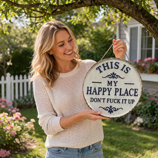 Happy Place – Vintage Metal Sign